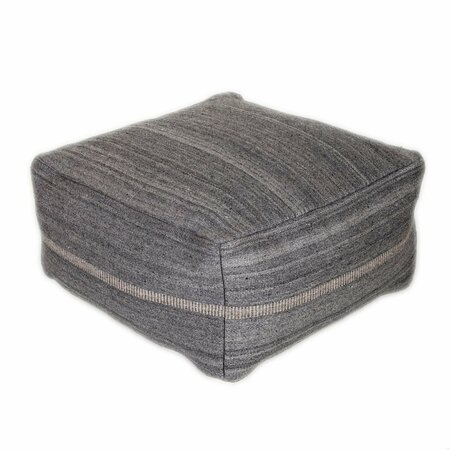 HOMEROOTS 24 x 24 x 12 in. Steel Gray Stylish Pouf 383108